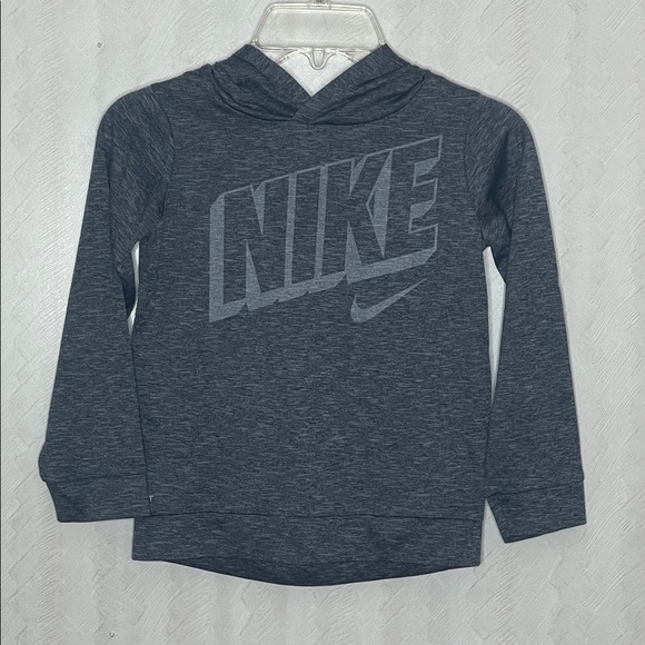 ❤️ 🆕 NIKE boys Charcoal Dri-Fit Hoodie Size S - Picture 2 of 4